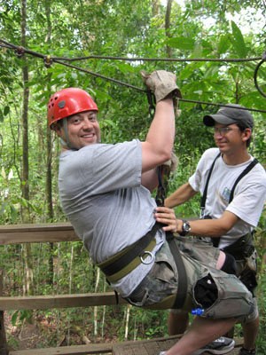 ziplining in Costa Rica